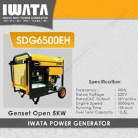 Genset Diesel Open 5 Kva Iwata - SDG6500EH