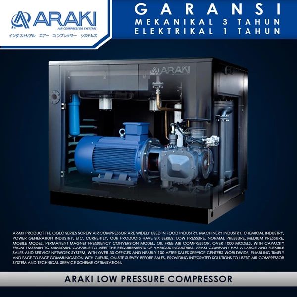Kompresor Angin Araki Low Pressure Untuk Industri GTR55A-L