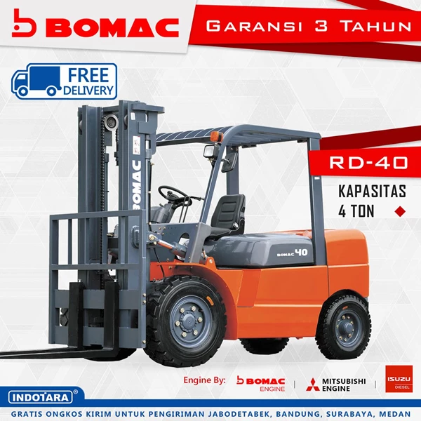 Forklift Bomac RD-40 Kapasitas 4 Ton