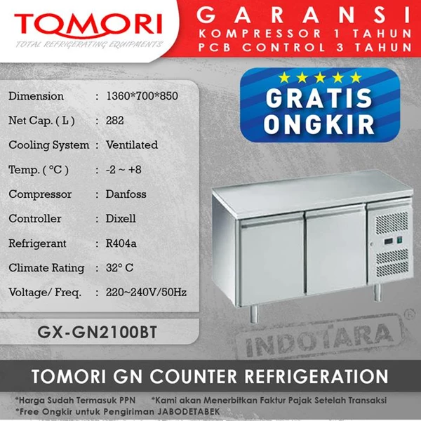 Tomori GN Counter Refrigeration GX-GN2100BT