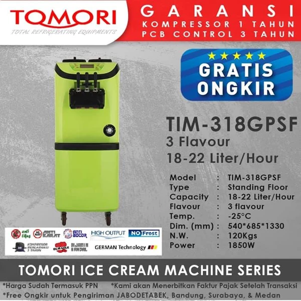 Ice cream Machine TIM-318 GPSF Tomori