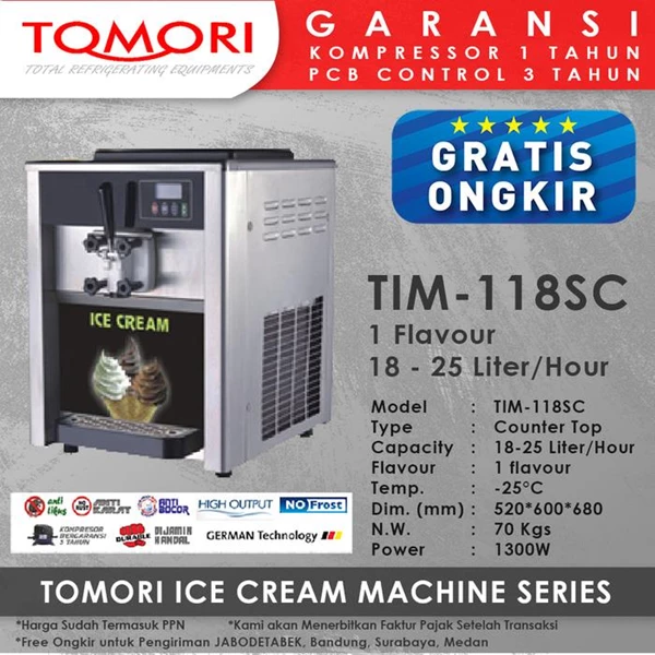 Ice Cream Machine 1 Tuas TIM-118SC TOMORI