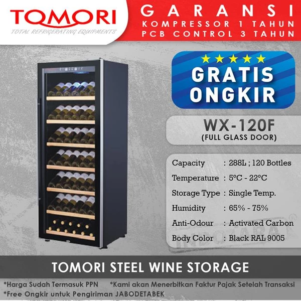 Mesin Penyimpan Wine Tomori Wine Storage Steel WX-120F