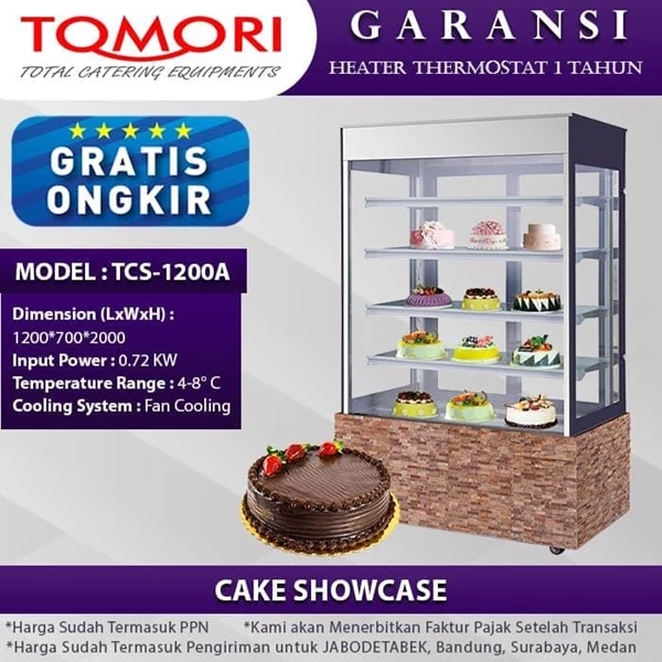 TOMORI Mesin Showcase Cake TCS-1200A