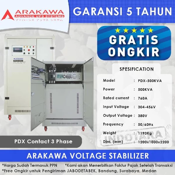 Stabilizer Arakawa PDX 3 Phase PDX-500KVA