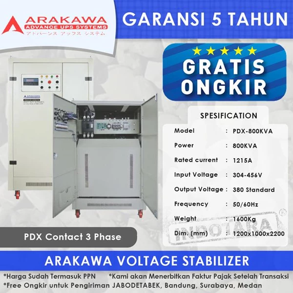 Stabilizer Arakawa PDX 3 Phase PDX-800KVA