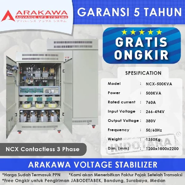 Stabilizer Arakawa NCX 3 Phase NCX-500KVA