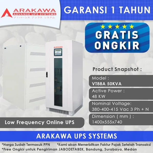 UPS Arakawa ON-LINE VT88A 50KVA
