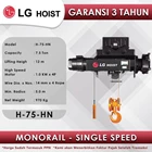 Electric Wire Rope Hoist LGM Monorail Single Speed 7.5Tx12m H-75-HN 1
