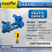 Electric Wire Rope Hoist Podem Foot Mounted MT305 (2 Rope Falls)
