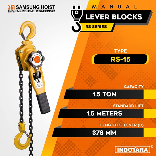 Manual Lever Block Kapasitas 1.5 Ton Samsung RS-15