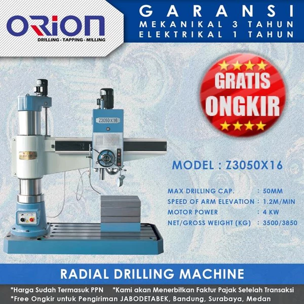 Mesin Bor Duduk Orion Radial Drilling Machine Z3050X16