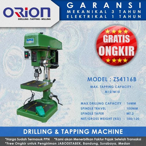 Mesin Bor Duduk Orion Drilling & Tapping Machine ZS4116B
