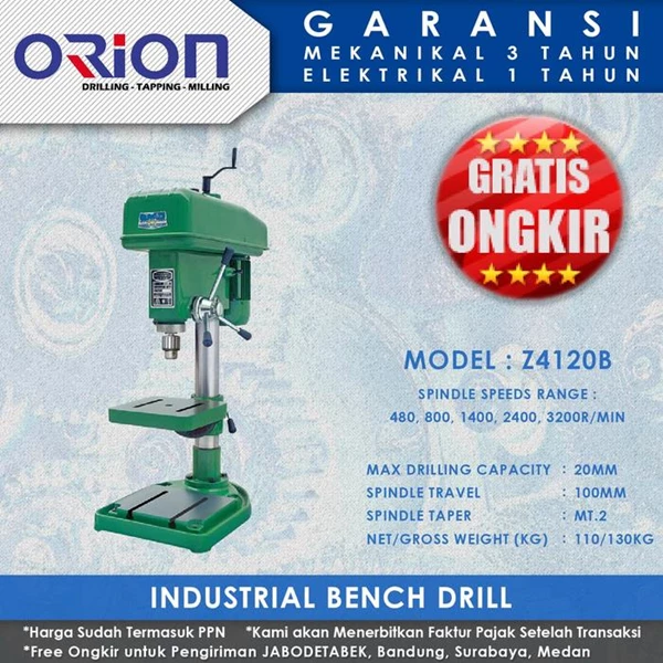 Mesin Bor Duduk Orion Industrial Bench Drill Z4120B