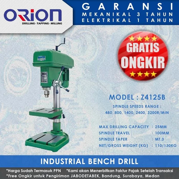 Mesin Bor Duduk Orion Industrial Bench Drill Z4125B