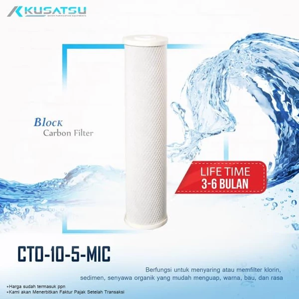 Block Carbon Filter / Filter Karbon ( CTO-10-5MIC ) - Kusatsu