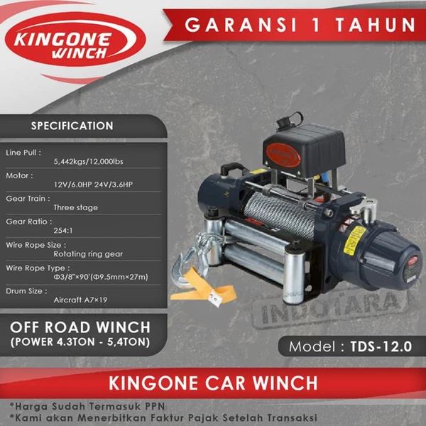 Kingone Car Off Road Winch TDS 12.0