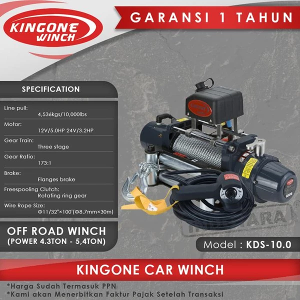 Kingone Car Off Road Electric Winch KDS 10.0