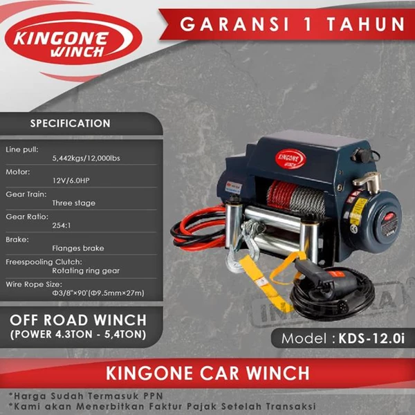 Kingone Car Off Road Winch KDS 12.0i
