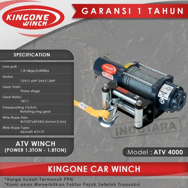 Kingone Car ATV Electric Winch ATV 4000