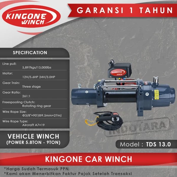   Kingone Car Industrial Vehicle Winch TDS 13.0