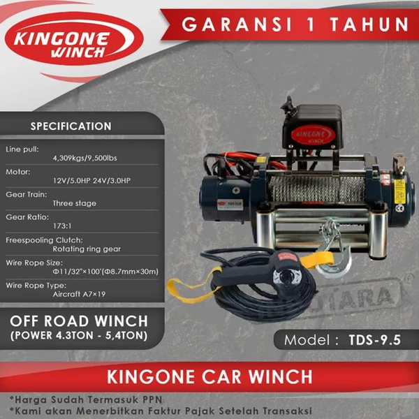 Kingone Car Off Road Winch TDS 9.5