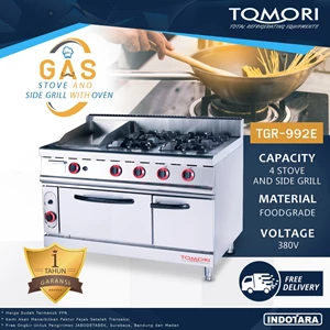 Kompor Gas + Oven / Gas Stove + Oven and Side Grilled Tomori TGR-992E