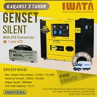 Genset Diesel IWATA 5Kva Silent - PWM5000-SE with ATS Connector Plus ATS