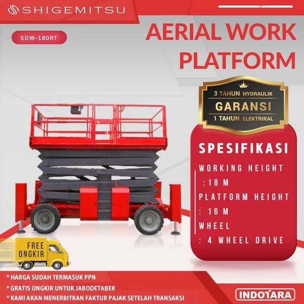 Tangga Elektrik - SELF PROPELLED ROUGH TERRAIN SCISSOR LIFT SDW180RT