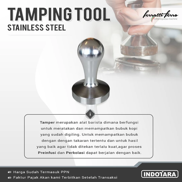 Tamping Tool Stainless Steel - Ferratti Ferro