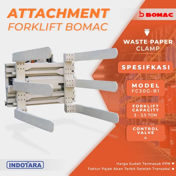 Waste Paper Clamp - FC30G-B1 (Attachment Forklift Bomac)