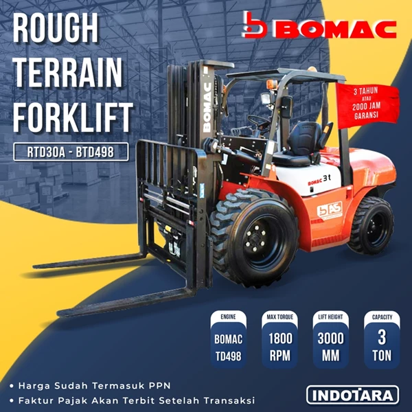 Bomac Rough Terrain Forklift 3 TON - RD30A-BTD498
