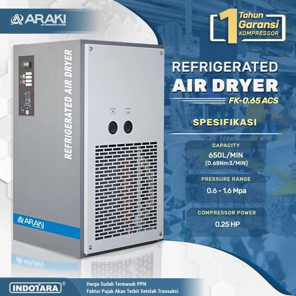 Refrigerated Air Dryer FK-0.65 ACS - Araki