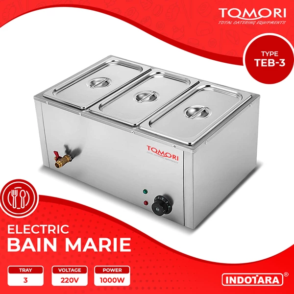Penghangat Makanan Food Warmer Bain Marie 3 Tray Tomori - TEB-3