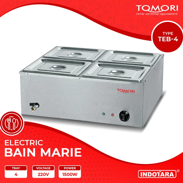 Penghangat Makanan Food Warmer Bain Marie 4 Tray Tomori - TEB-4