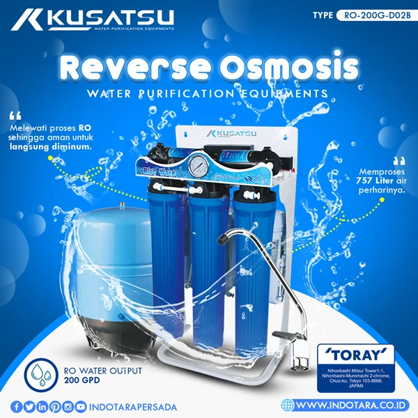 Reverse Osmosis 757L 2 Bar Kusatsu RO-200G-D02B