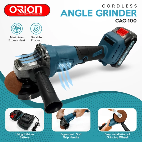 Mesin Gerinda Tangan Baterai / Cordless Angle Grinder Orion CAG-100